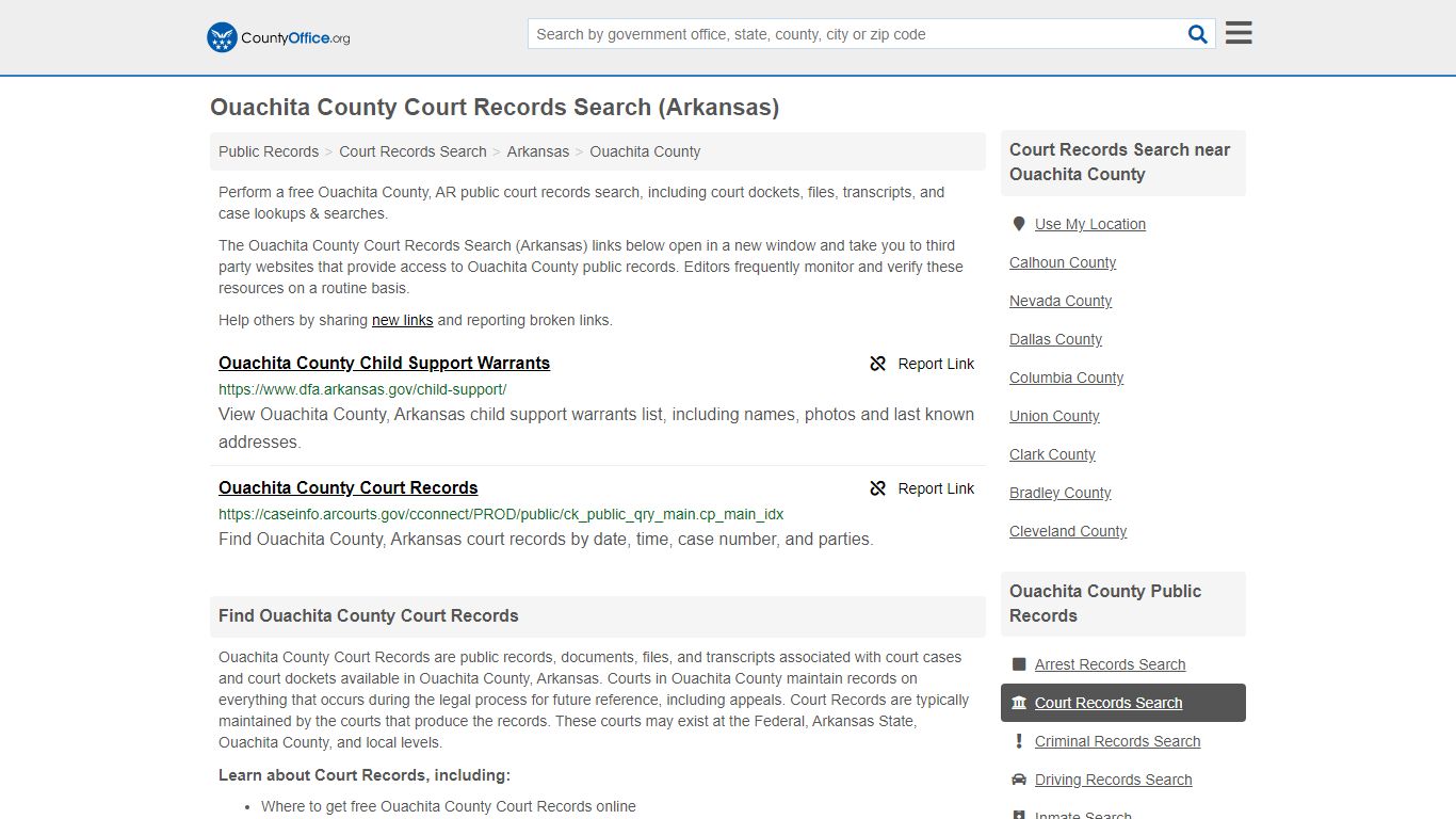 Court Records Search - Ouachita County, AR (Adoptions ...